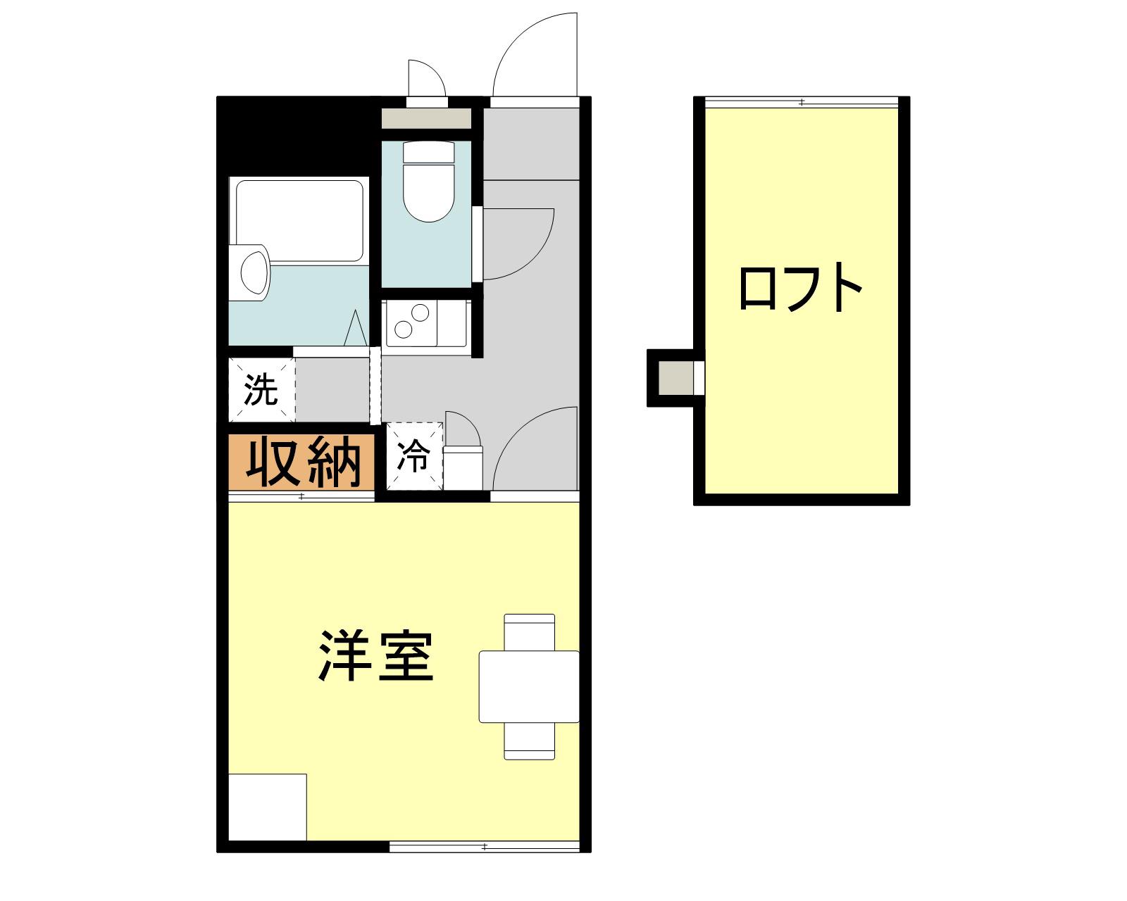 ロフト結城(1K/1階)の間取り写真