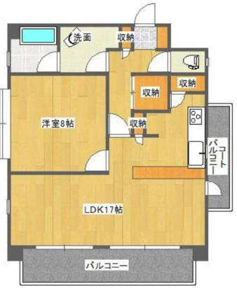 レジデンス伊月(1LDK/7階)の間取り写真
