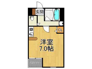 マンションゆう(ワンルーム/2階)の間取り写真
