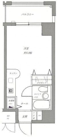 ダイアパレス皆実町弐番館(ワンルーム/3階)の間取り写真