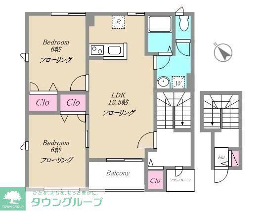 リバーサイドヴィレッジ(2LDK/2階)の間取り写真