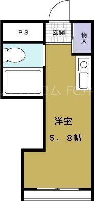 グリシーヌ弁天町(ワンルーム/3階)の間取り写真