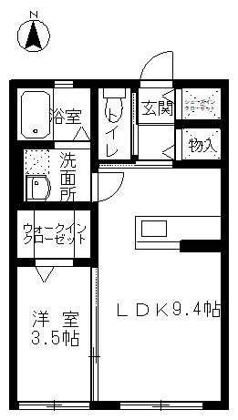 インビジブル フォートレス(1LDK/2階)の間取り写真
