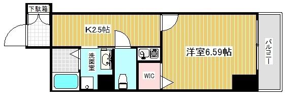 シティスパイア神戸元町2(1K/6階)の間取り写真