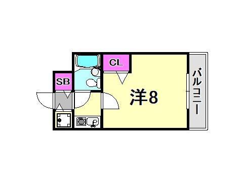サンプラザ三宮(ワンルーム/7階)の間取り写真