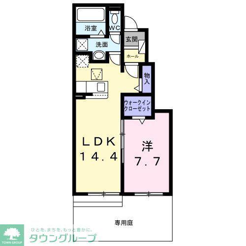 フローレス コート I(1LDK/1階)の間取り写真