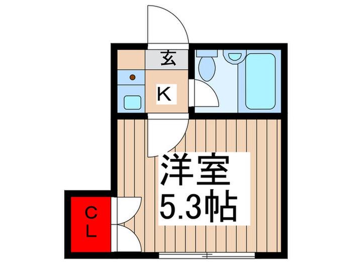 リリックハウス(1K/1階)の間取り写真