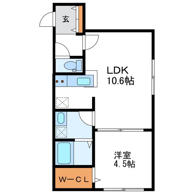 URANOSN13 ウラノスN13(1LDK/2階)の間取り写真