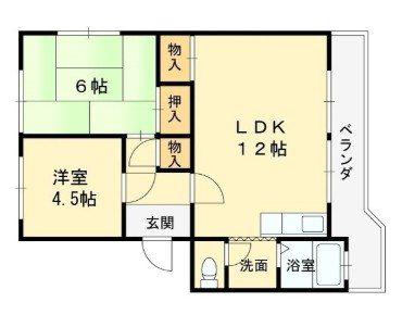 江尻マンション(2LDK/1階)の間取り写真