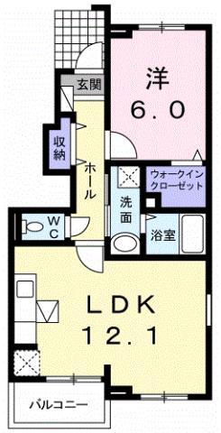 フィオーレ篠原(1LDK/1階)の間取り写真