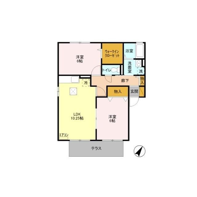 D-ROOM フラッツ(2LDK/1階)の間取り写真