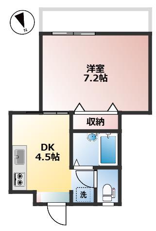 グリーンヒルズ(1DK/1階)の間取り写真
