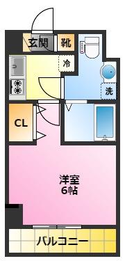 トゥールタMUSASHIKOSUGI(1K/5階)の間取り写真