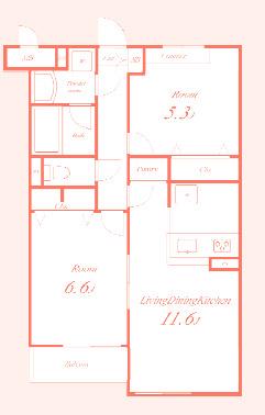 BRANCHE(2LDK/1階)の間取り写真