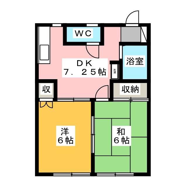 レジデンスジュンI(2DK/1階)の間取り写真