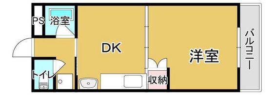 サンシャイン平田(1DK/4階)の間取り写真