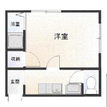 プラーズ愛甲A(1K/1階)の間取り写真