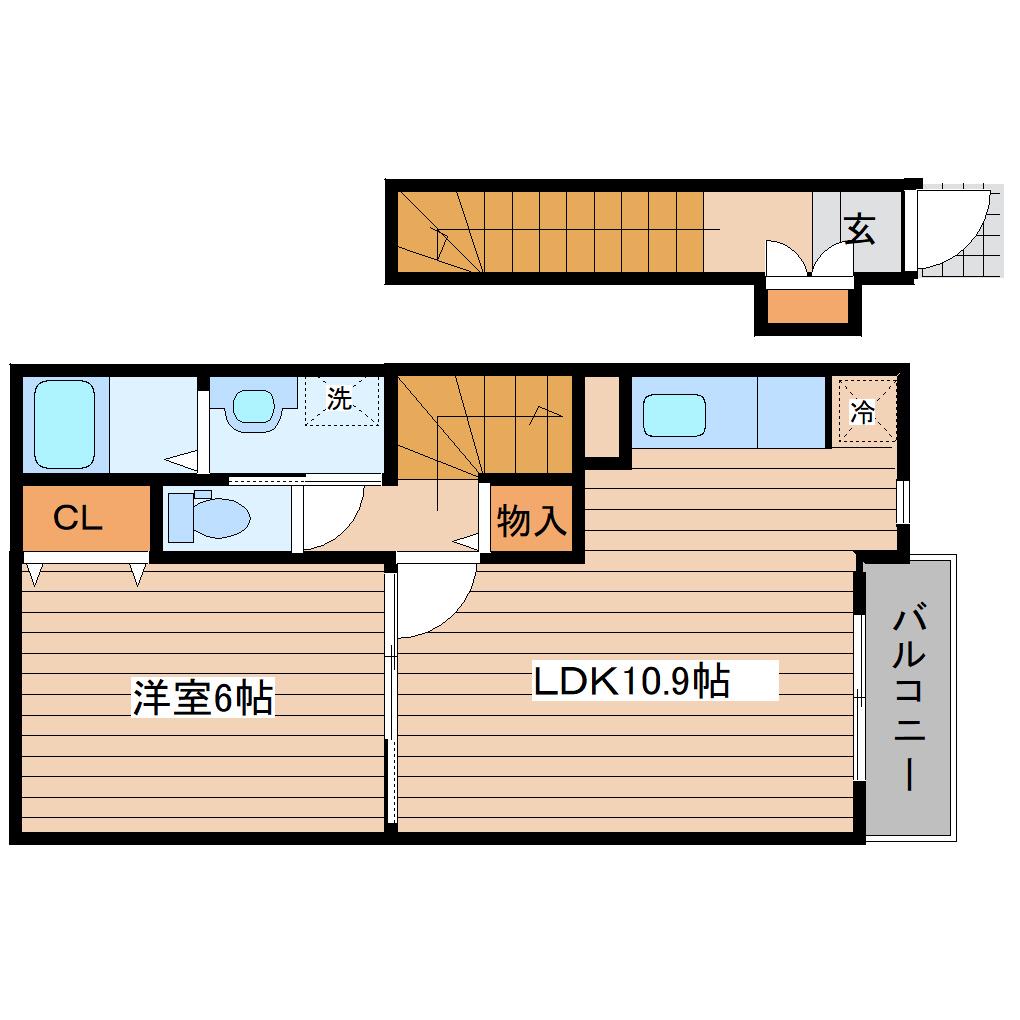 グラースメゾン(1LDK/2階)の間取り写真