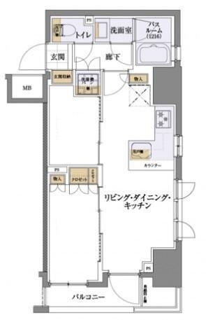 ライオンズ浅草橋ミレス(2LDK/6階)の間取り写真