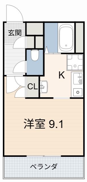 ルミエール清水山(1K/1階)の間取り写真
