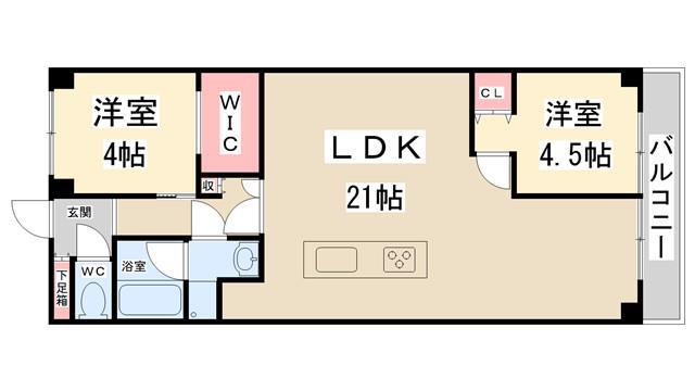 イスズハイツベル川西パート2(3LDK/3階)の間取り写真