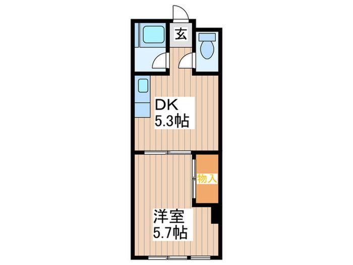 三田鈴木ビル(1DK/4階)の間取り写真