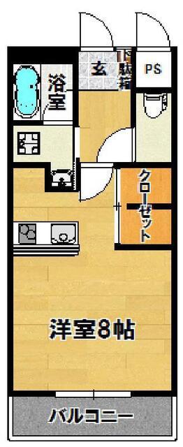 エクセレント(ワンルーム/4階)の間取り写真
