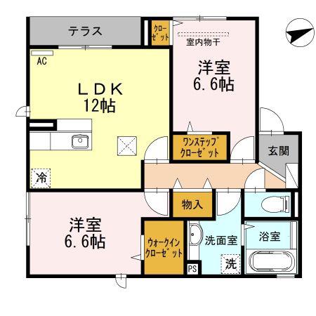 アンダンテ(2LDK/2階)の間取り写真