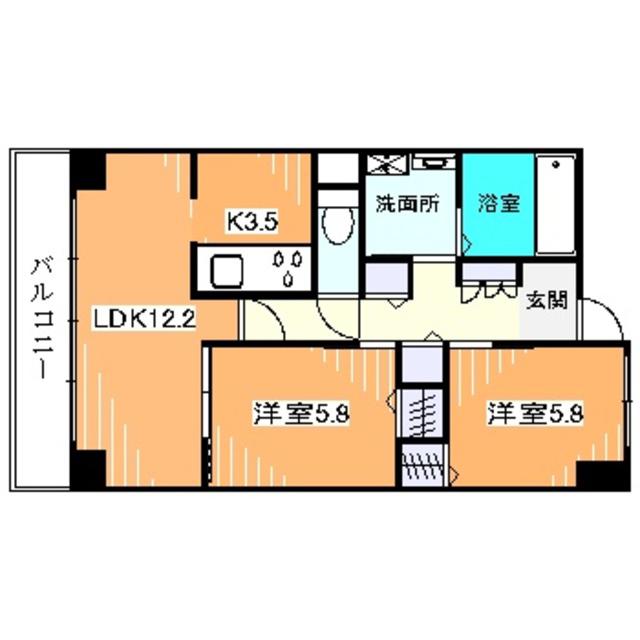 AZURE(2LDK/4階)の間取り写真