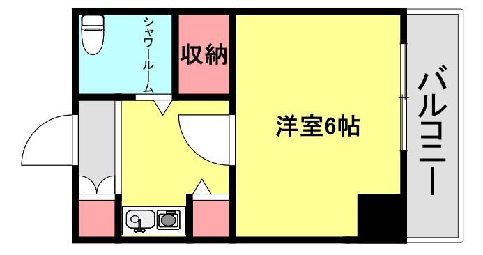 ライオンズマンションステーションプラザ神戸(1K/4階)の間取り写真