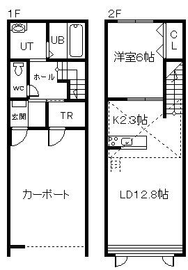 ソアラプレイスA(1LDK/1階)の間取り写真