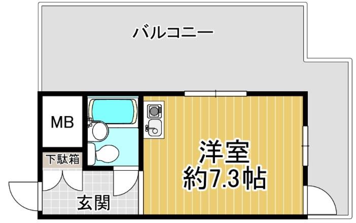 ふぁみゆ安井I(ワンルーム/6階)の間取り写真