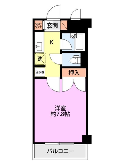 ファインプラザ(1K/4階)の間取り写真