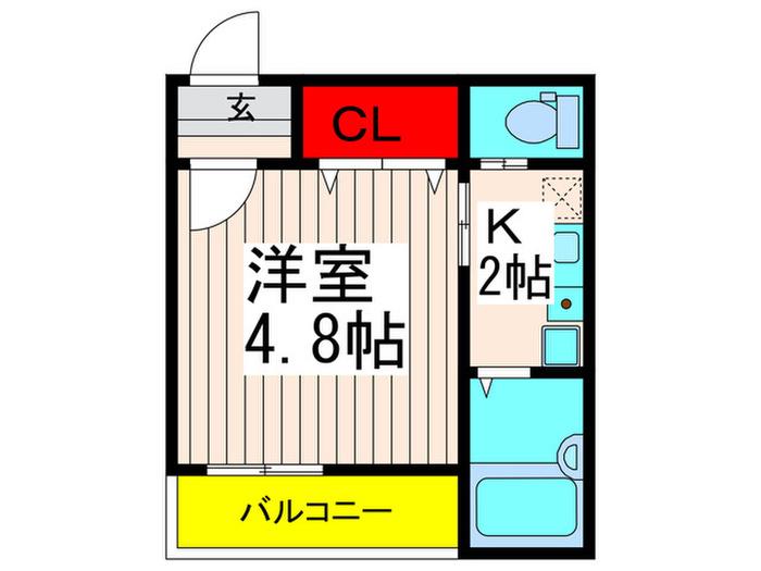 MELDIA竹ノ塚II(1K/3階)の間取り写真