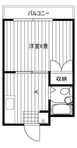 妙蓮寺コーポ(1K/1階)の間取り写真