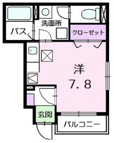 エコーハイム(ワンルーム/1階)の間取り写真