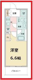 ラドゥセールお花茶屋II(1K/4階)の間取り写真