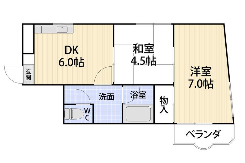 北赤羽マンション(2DK/2階)の間取り写真