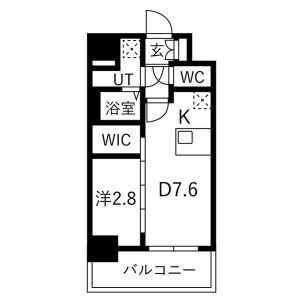 メイクスアート名古屋リニアFRONT(1DK/5階)の間取り写真