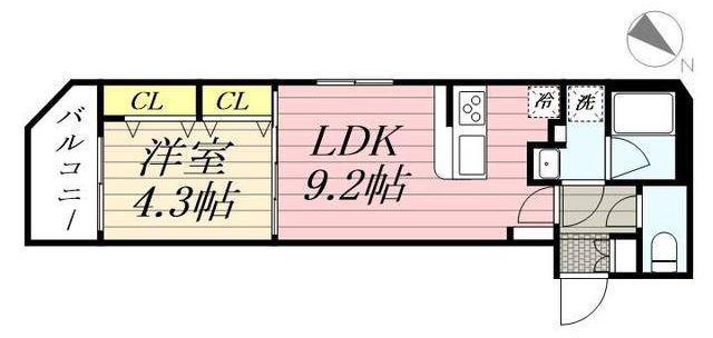 GRAN PASEO麻布十番(1LDK/12階)の間取り写真
