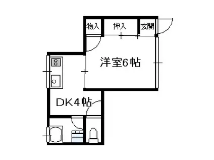 WINS HOME 永楽(1DK/3階)の間取り写真