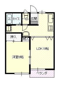 クリオールVI(1LDK/1階)の間取り写真