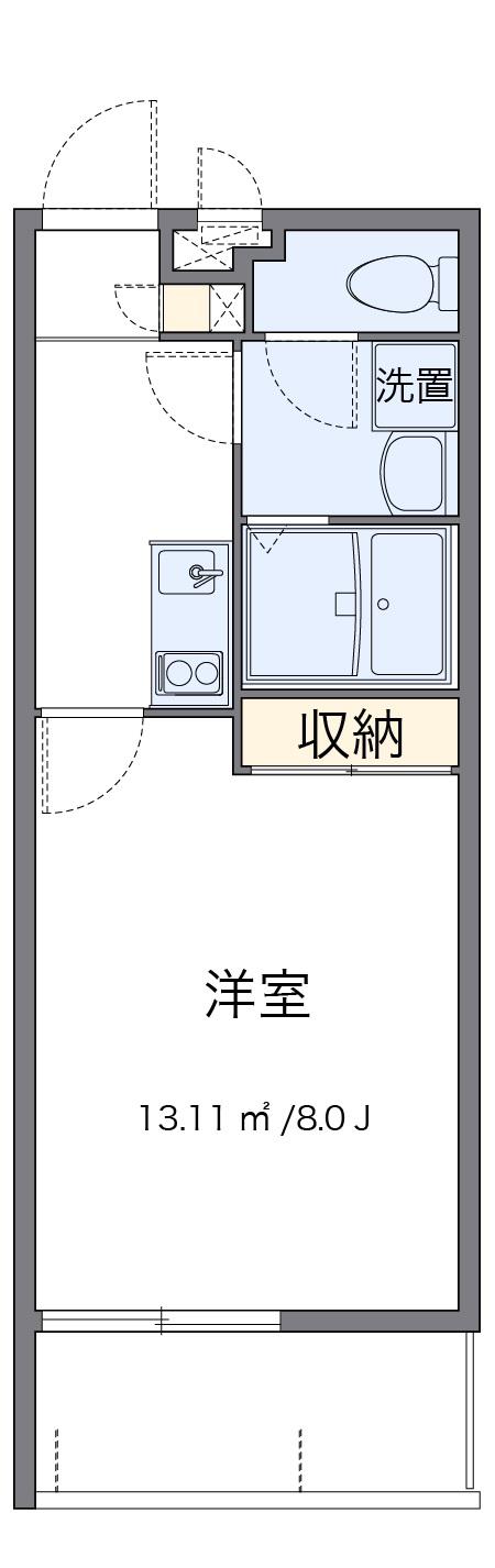 クレイノPREMIUM宮里(1K/2階)の間取り写真