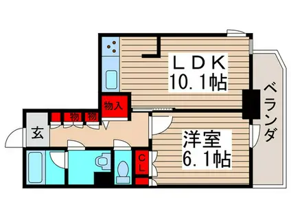 パークアクシス西船橋本郷町(1LDK/3階)の間取り写真