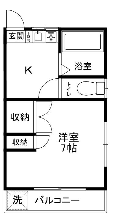 ウィズダムハウス(1K/2階)の間取り写真