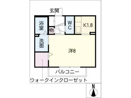 ジュネスMEIWA(1K/2階)の間取り写真