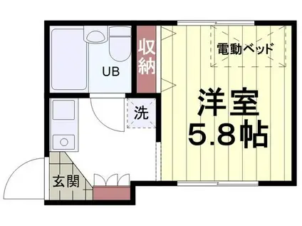 ピア国立(1K/1階)の間取り写真