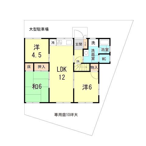 ユートピアナガタ(3LDK/1階)の間取り写真