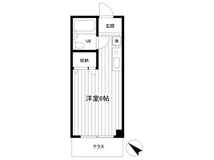 エルクレアドール(ワンルーム/1階)の間取り写真