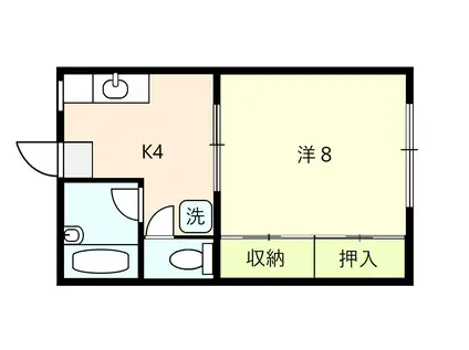 ハイツ立石(1K/1階)の間取り写真